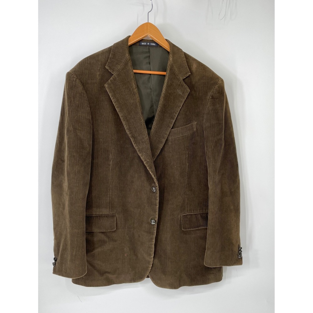 New England Collection‎ Mens Blazer 44L Corduroy Brown Sport Coat Jacket